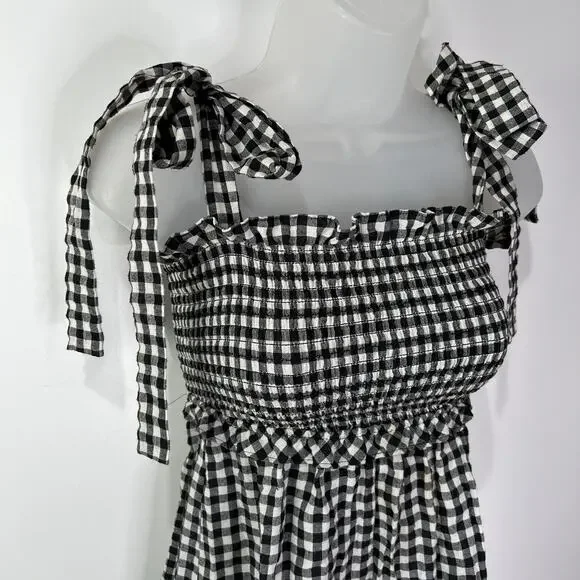 Reformation Dawson Mini Dress Check Smocked Gingham Jamcore - Picture 2 of 11